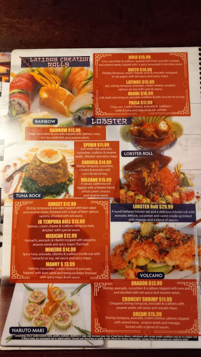 Latinos Restaurante Menu - Image 1